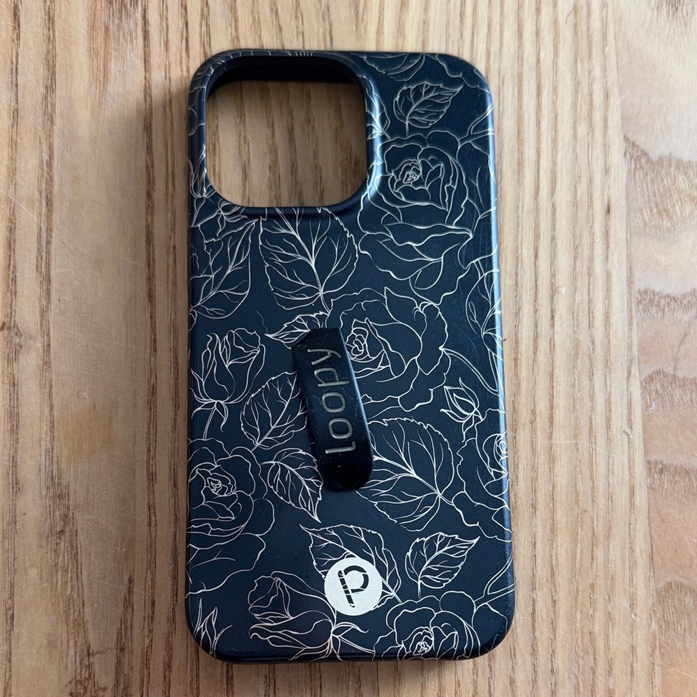 Loopy Case Black Rose Floral Phone Case